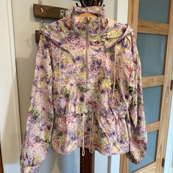 Calia Multicolor Springtime Hooded Windbreaker Water Repellent Jacket Small NEW - Picture 4 of 12